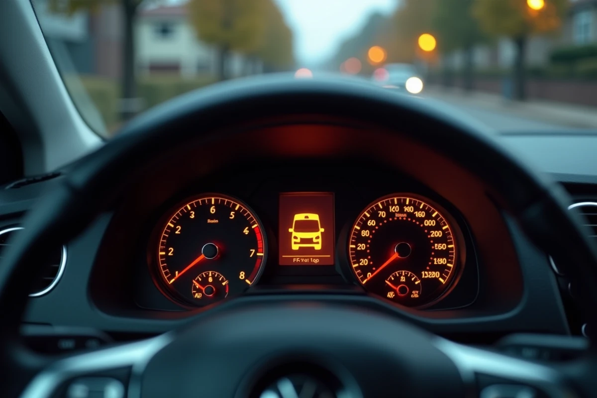Voyant moteur orange allumé sur le tableau de bord d'une Volkswagen Polo 5